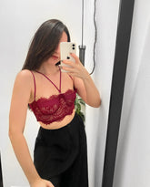 Crop top Abril vinotinto